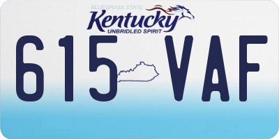 KY license plate 615VAF