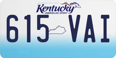 KY license plate 615VAI