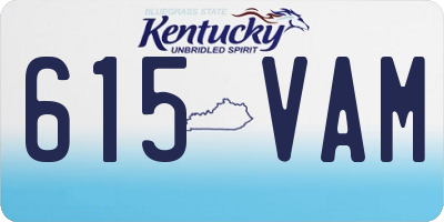 KY license plate 615VAM
