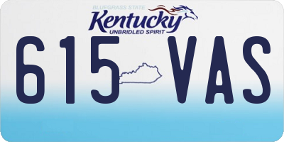 KY license plate 615VAS