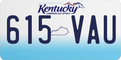 KY license plate 615VAU
