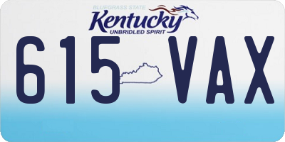 KY license plate 615VAX