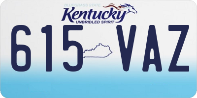 KY license plate 615VAZ