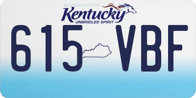 KY license plate 615VBF