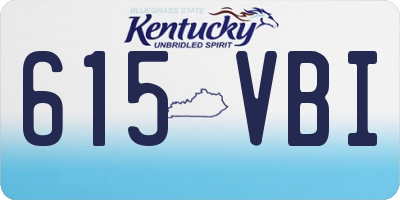KY license plate 615VBI
