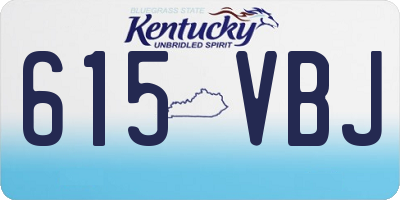 KY license plate 615VBJ