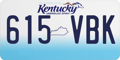 KY license plate 615VBK