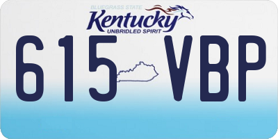 KY license plate 615VBP