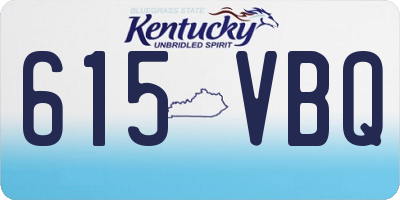 KY license plate 615VBQ