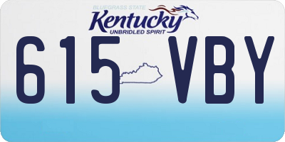 KY license plate 615VBY