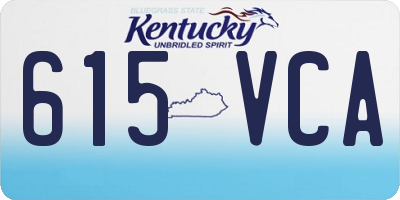 KY license plate 615VCA
