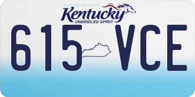 KY license plate 615VCE