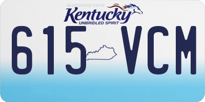 KY license plate 615VCM