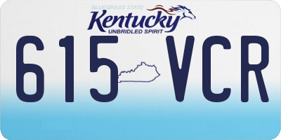 KY license plate 615VCR