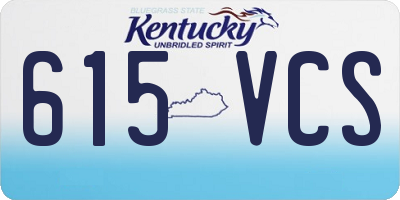 KY license plate 615VCS