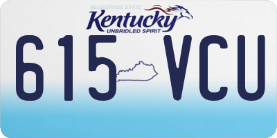 KY license plate 615VCU