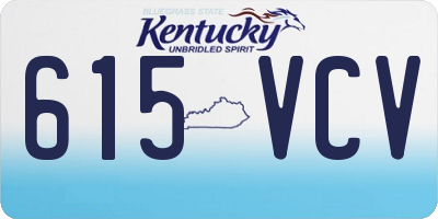 KY license plate 615VCV
