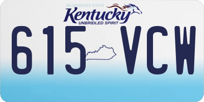 KY license plate 615VCW