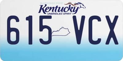 KY license plate 615VCX