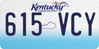 KY license plate 615VCY