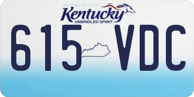 KY license plate 615VDC