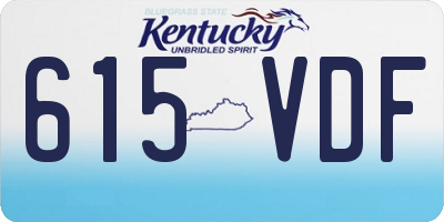 KY license plate 615VDF