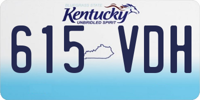 KY license plate 615VDH