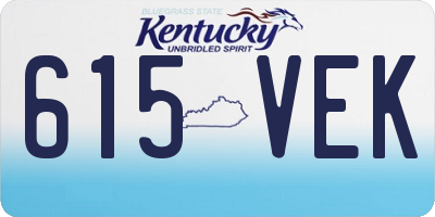 KY license plate 615VEK