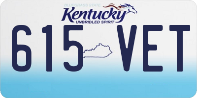 KY license plate 615VET