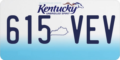 KY license plate 615VEV