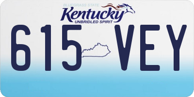 KY license plate 615VEY