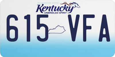 KY license plate 615VFA