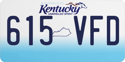 KY license plate 615VFD