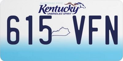 KY license plate 615VFN