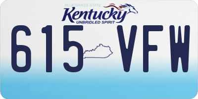 KY license plate 615VFW