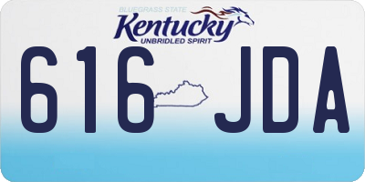 KY license plate 616JDA