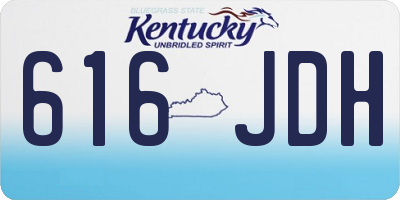 KY license plate 616JDH