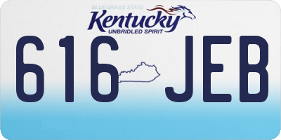 KY license plate 616JEB
