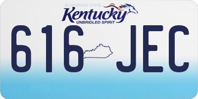 KY license plate 616JEC