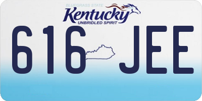 KY license plate 616JEE
