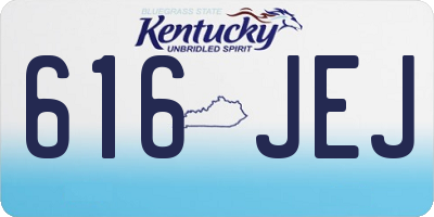 KY license plate 616JEJ
