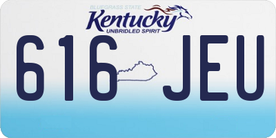 KY license plate 616JEU
