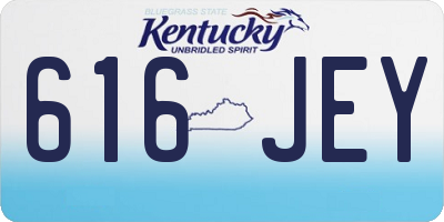 KY license plate 616JEY