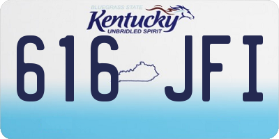 KY license plate 616JFI