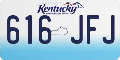 KY license plate 616JFJ
