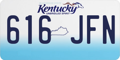 KY license plate 616JFN