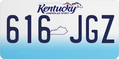 KY license plate 616JGZ