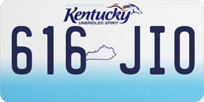 KY license plate 616JIO