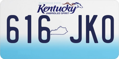 KY license plate 616JKO