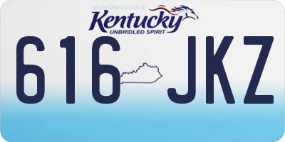 KY license plate 616JKZ